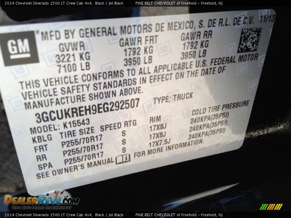 2014 Chevrolet Silverado 1500 LT Crew Cab 4x4 Black / Jet Black Photo #9