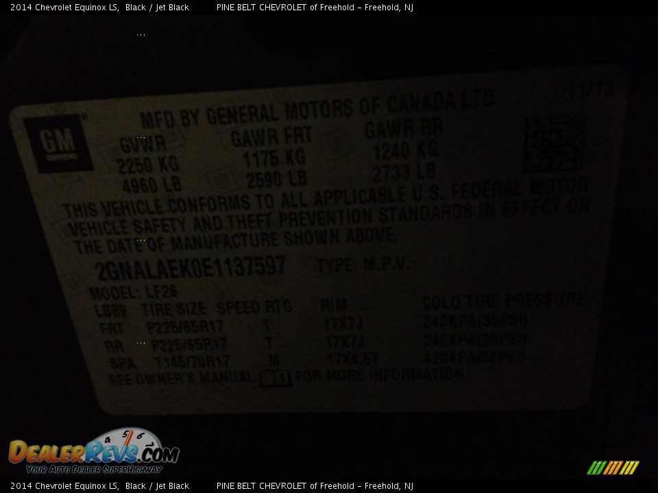 2014 Chevrolet Equinox LS Black / Jet Black Photo #9