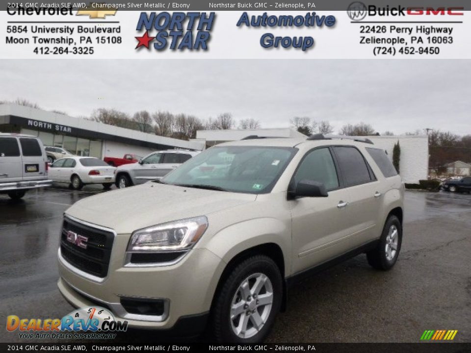 2014 GMC Acadia SLE AWD Champagne Silver Metallic / Ebony Photo #1