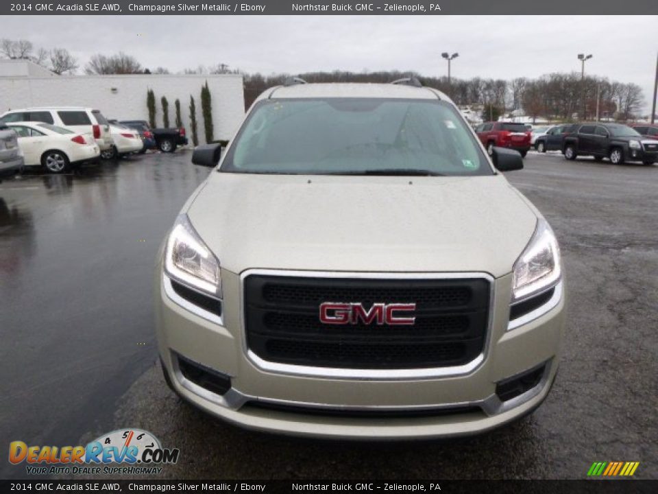 2014 GMC Acadia SLE AWD Champagne Silver Metallic / Ebony Photo #2