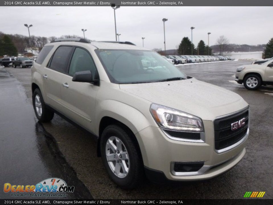 2014 GMC Acadia SLE AWD Champagne Silver Metallic / Ebony Photo #3