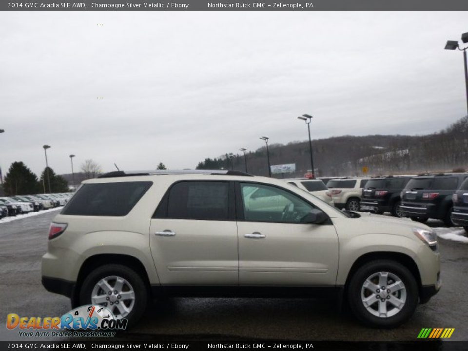 2014 GMC Acadia SLE AWD Champagne Silver Metallic / Ebony Photo #4