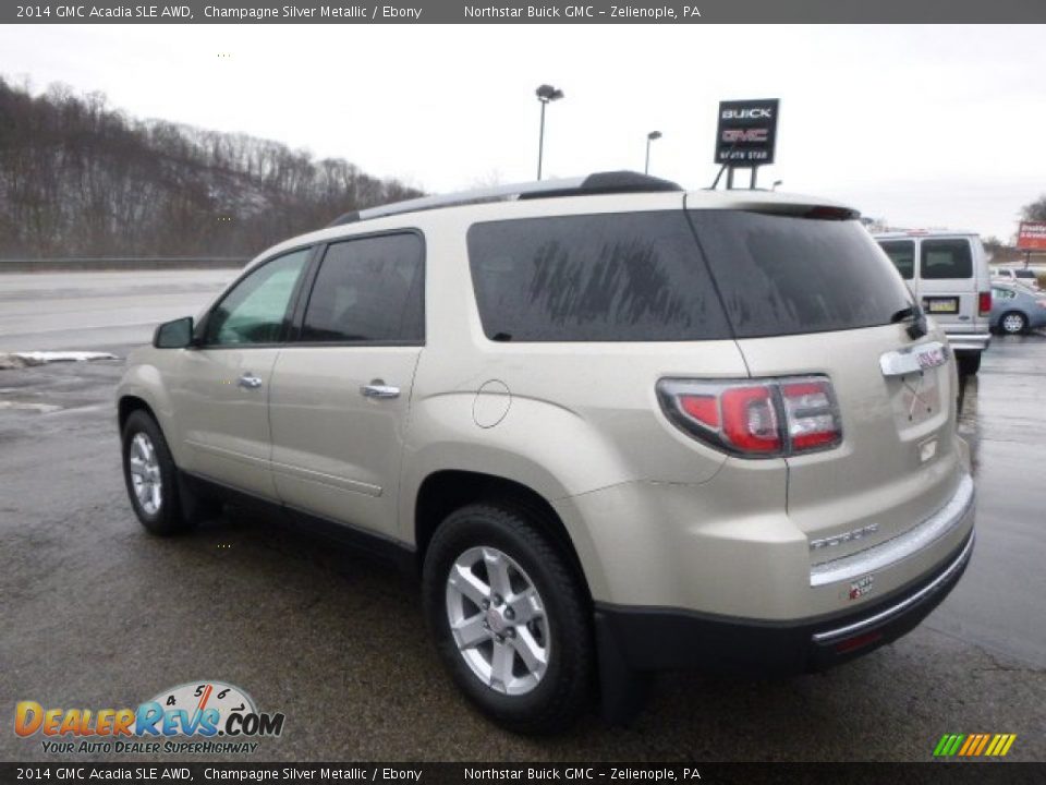2014 GMC Acadia SLE AWD Champagne Silver Metallic / Ebony Photo #7
