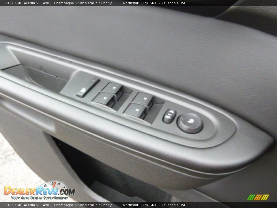 2014 GMC Acadia SLE AWD Champagne Silver Metallic / Ebony Photo #14