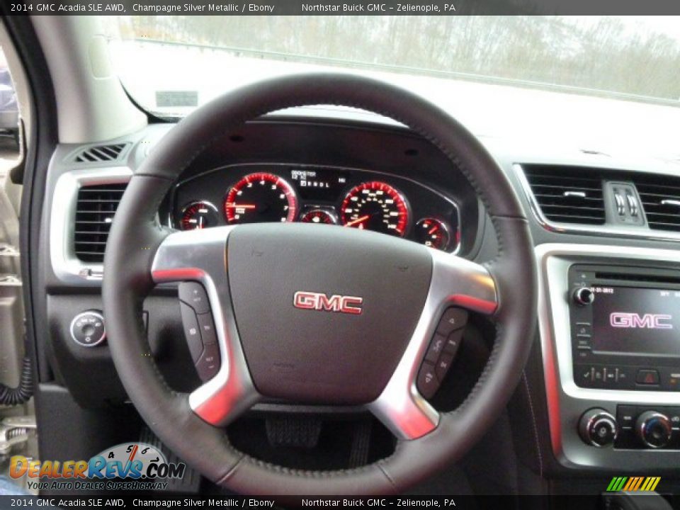 2014 GMC Acadia SLE AWD Champagne Silver Metallic / Ebony Photo #18