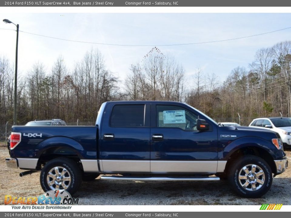 2014 Ford F150 XLT SuperCrew 4x4 Blue Jeans / Steel Grey Photo #2