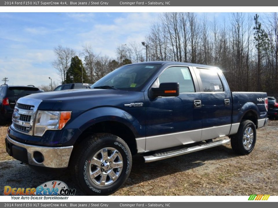 2014 Ford F150 XLT SuperCrew 4x4 Blue Jeans / Steel Grey Photo #3