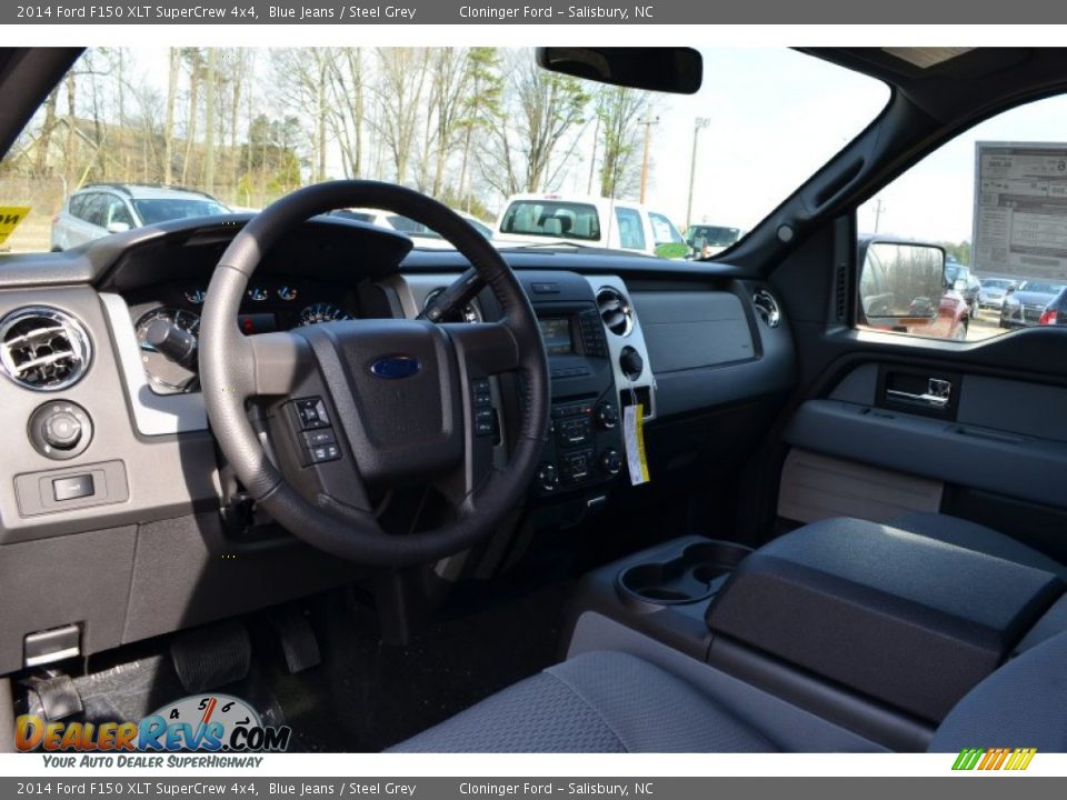2014 Ford F150 XLT SuperCrew 4x4 Blue Jeans / Steel Grey Photo #6