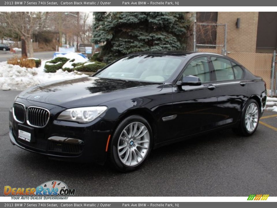 2013 BMW 7 Series 740i Sedan Carbon Black Metallic / Oyster Photo #6