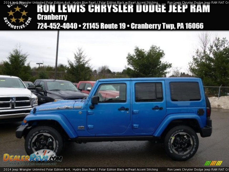 2014 Jeep Wrangler Unlimited Polar Edition 4x4 Hydro Blue Pearl / Polar Edition Black w/Pearl Accent Stitching Photo #1