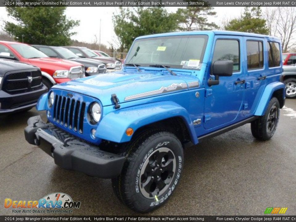 2014 Jeep Wrangler Unlimited Polar Edition 4x4 Hydro Blue Pearl / Polar Edition Black w/Pearl Accent Stitching Photo #2