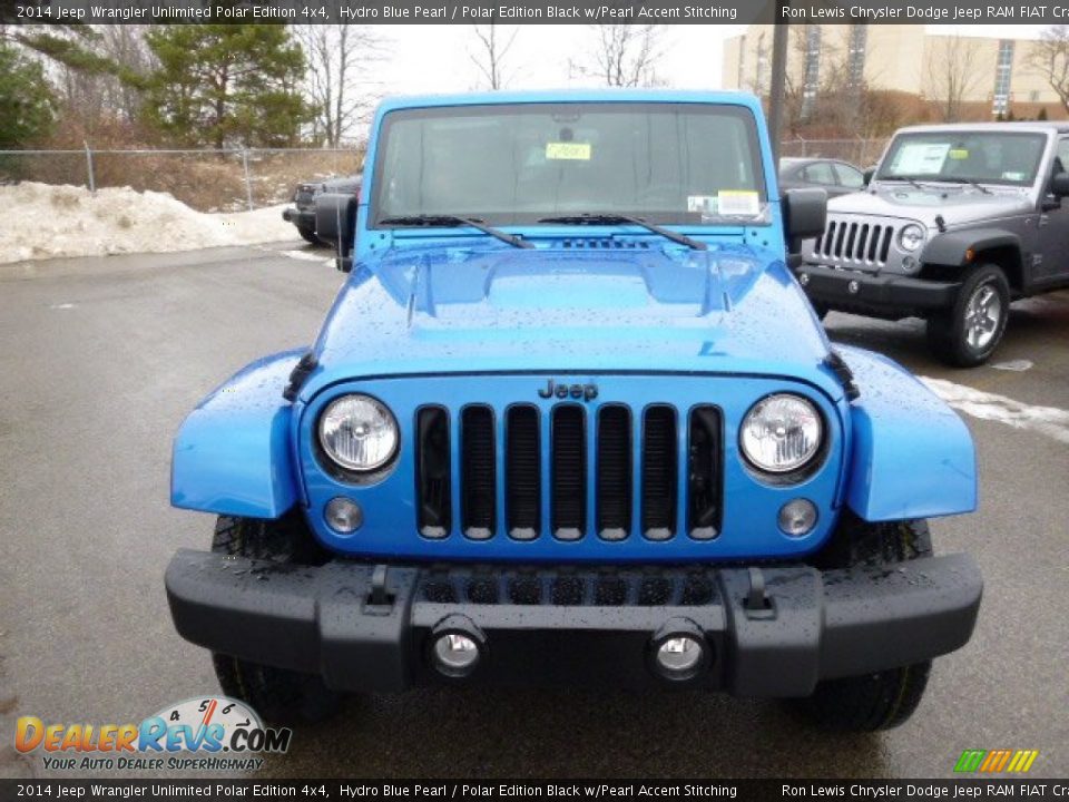 2014 Jeep Wrangler Unlimited Polar Edition 4x4 Hydro Blue Pearl / Polar Edition Black w/Pearl Accent Stitching Photo #3