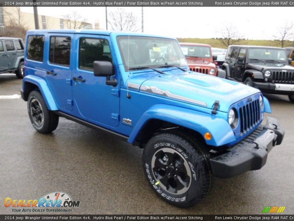 2014 Jeep Wrangler Unlimited Polar Edition 4x4 Hydro Blue Pearl / Polar Edition Black w/Pearl Accent Stitching Photo #4