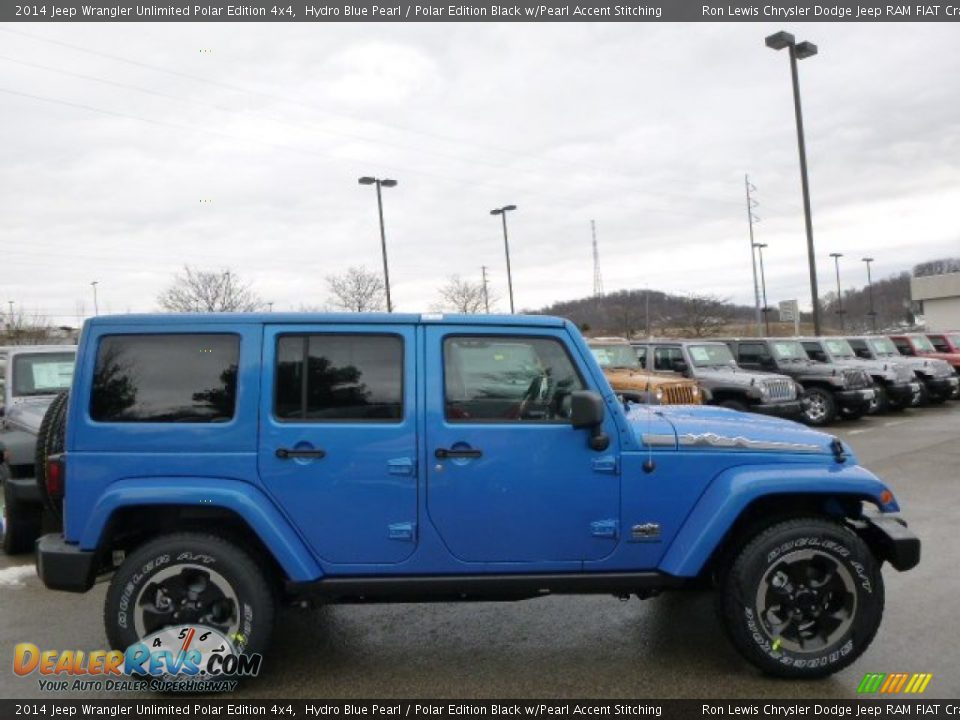 2014 Jeep Wrangler Unlimited Polar Edition 4x4 Hydro Blue Pearl / Polar Edition Black w/Pearl Accent Stitching Photo #5