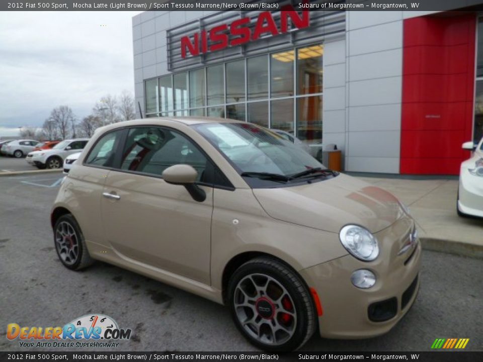 2012 Fiat 500 Sport Mocha Latte (Light Brown) / Sport Tessuto Marrone/Nero (Brown/Black) Photo #1