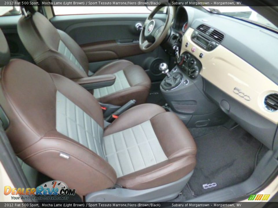 2012 Fiat 500 Sport Mocha Latte (Light Brown) / Sport Tessuto Marrone/Nero (Brown/Black) Photo #4