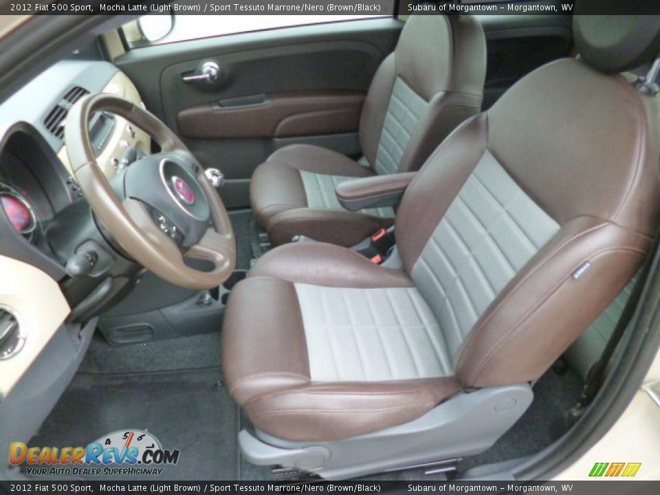 2012 Fiat 500 Sport Mocha Latte (Light Brown) / Sport Tessuto Marrone/Nero (Brown/Black) Photo #7