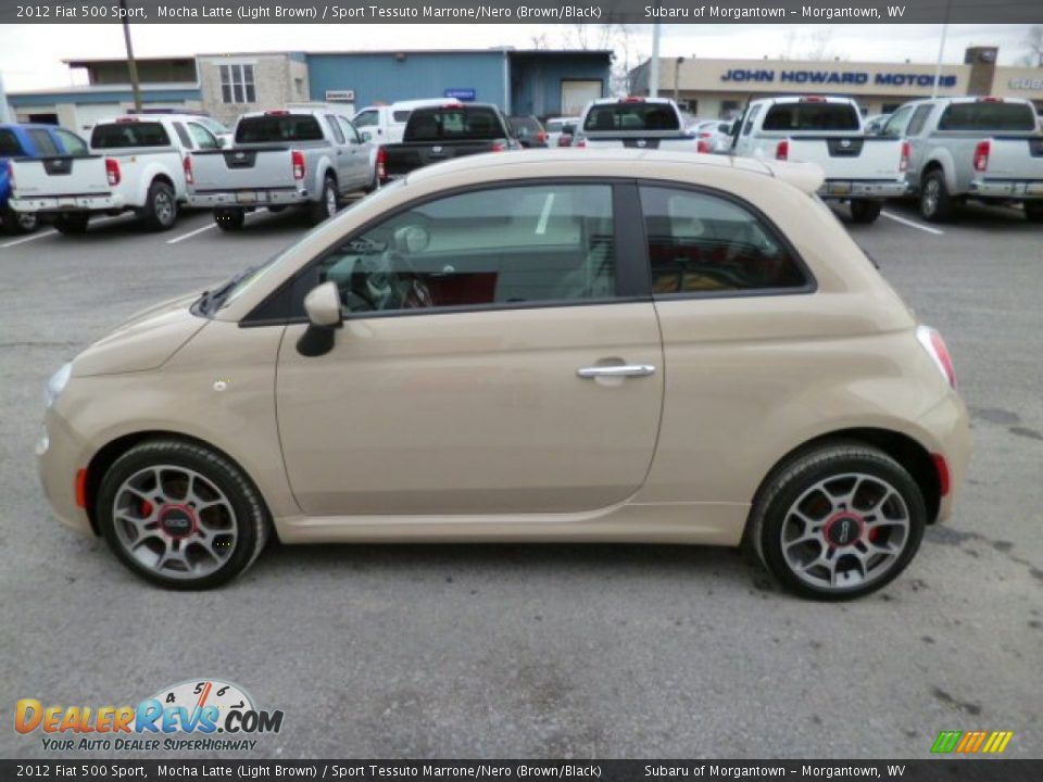 2012 Fiat 500 Sport Mocha Latte (Light Brown) / Sport Tessuto Marrone/Nero (Brown/Black) Photo #8