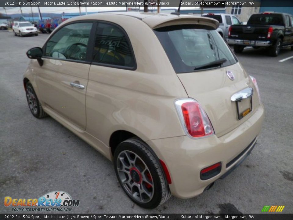2012 Fiat 500 Sport Mocha Latte (Light Brown) / Sport Tessuto Marrone/Nero (Brown/Black) Photo #9