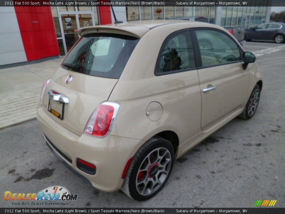 2012 Fiat 500 Sport Mocha Latte (Light Brown) / Sport Tessuto Marrone/Nero (Brown/Black) Photo #11