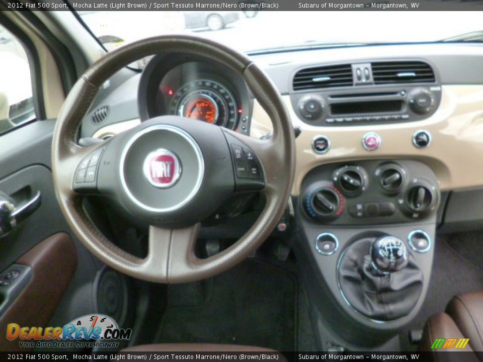 2012 Fiat 500 Sport Mocha Latte (Light Brown) / Sport Tessuto Marrone/Nero (Brown/Black) Photo #15