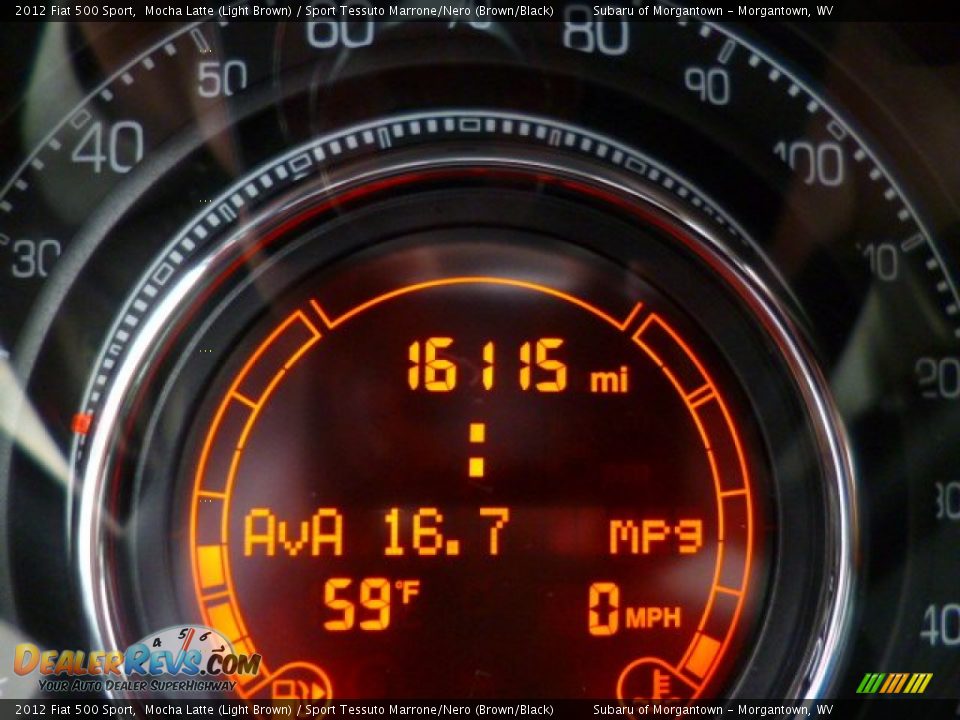 2012 Fiat 500 Sport Mocha Latte (Light Brown) / Sport Tessuto Marrone/Nero (Brown/Black) Photo #20