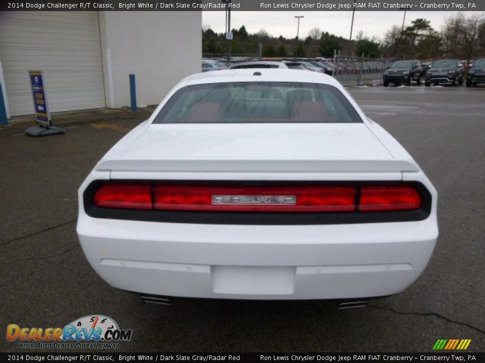 2014 Dodge Challenger R/T Classic Bright White / Dark Slate Gray/Radar Red Photo #7