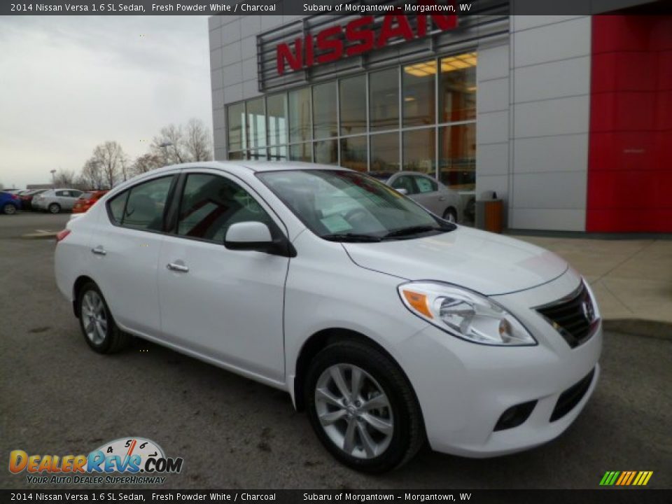 2014 Nissan Versa 1.6 SL Sedan Fresh Powder White / Charcoal Photo #1