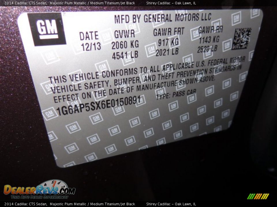 2014 Cadillac CTS Sedan Majestic Plum Metallic / Medium Titanium/Jet Black Photo #16