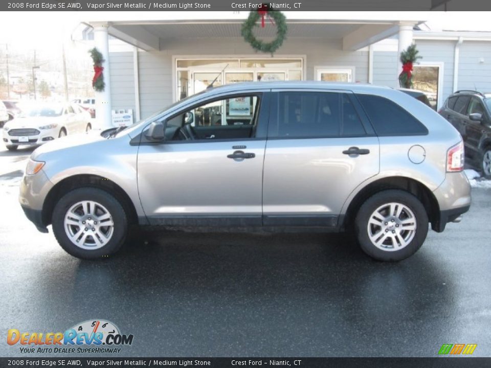 2008 Ford Edge SE AWD Vapor Silver Metallic / Medium Light Stone Photo #4