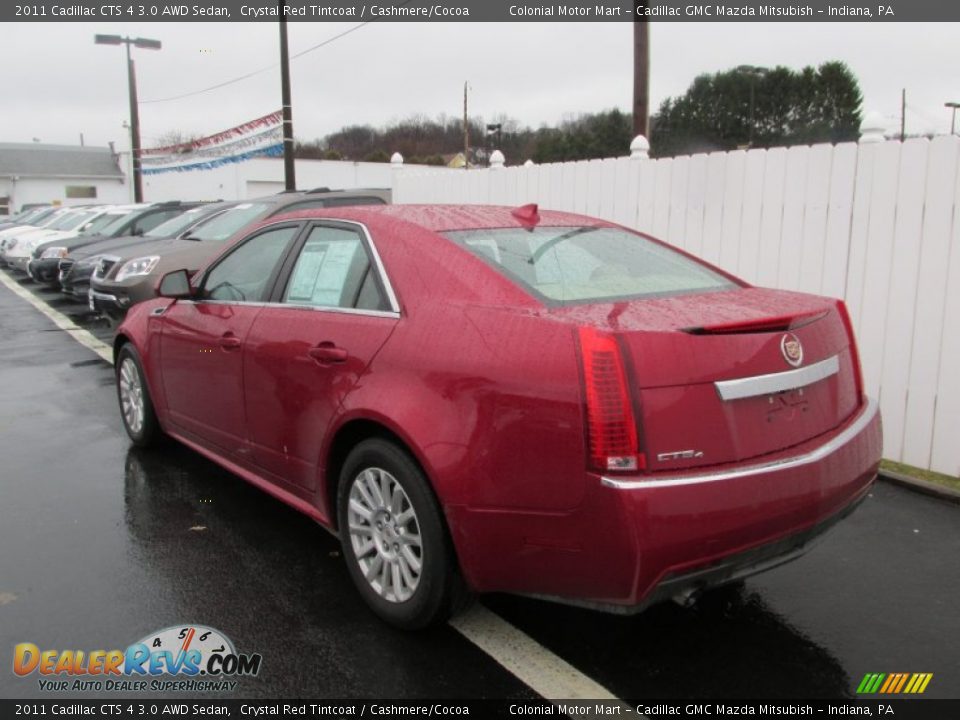 2011 Cadillac CTS 4 3.0 AWD Sedan Crystal Red Tintcoat / Cashmere/Cocoa Photo #4