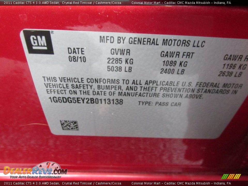 2011 Cadillac CTS 4 3.0 AWD Sedan Crystal Red Tintcoat / Cashmere/Cocoa Photo #19