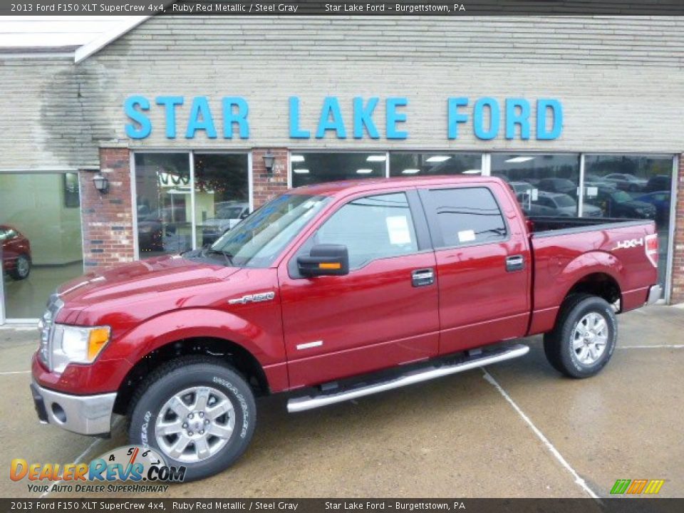 2013 Ford F150 XLT SuperCrew 4x4 Ruby Red Metallic / Steel Gray Photo #1
