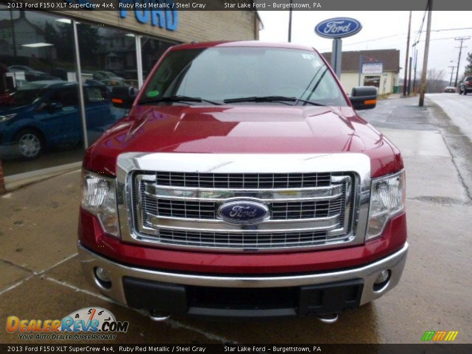 2013 Ford F150 XLT SuperCrew 4x4 Ruby Red Metallic / Steel Gray Photo #2