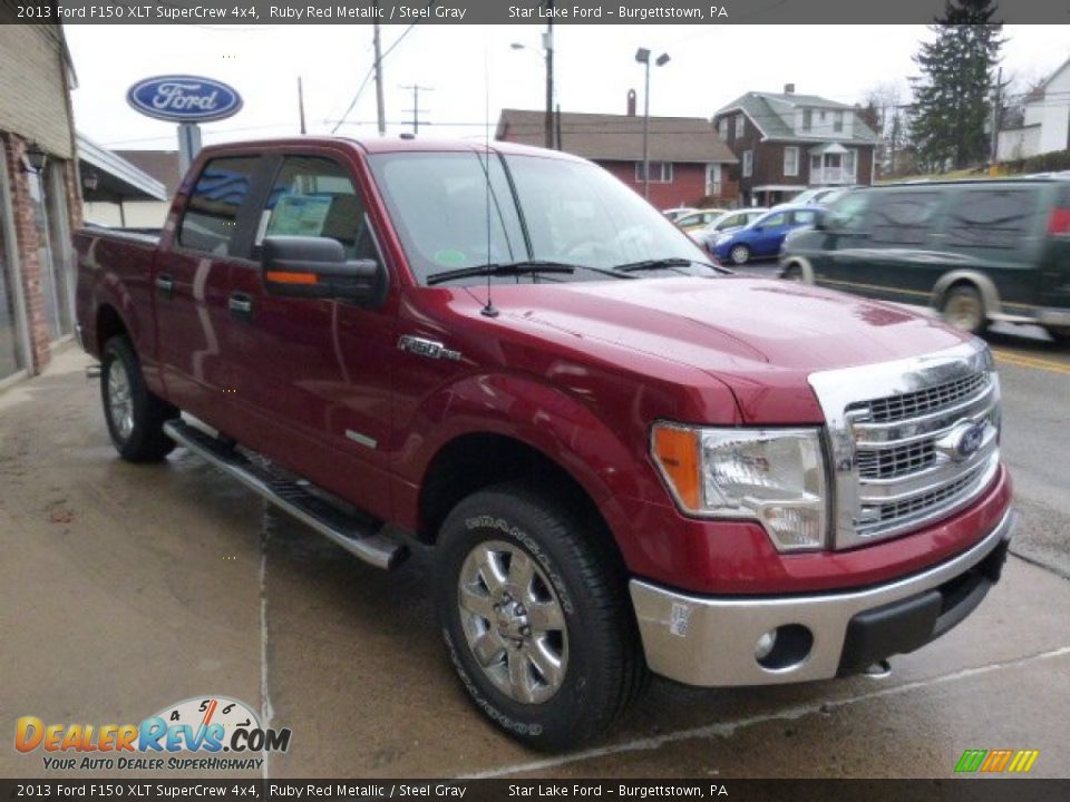 2013 Ford F150 XLT SuperCrew 4x4 Ruby Red Metallic / Steel Gray Photo #3