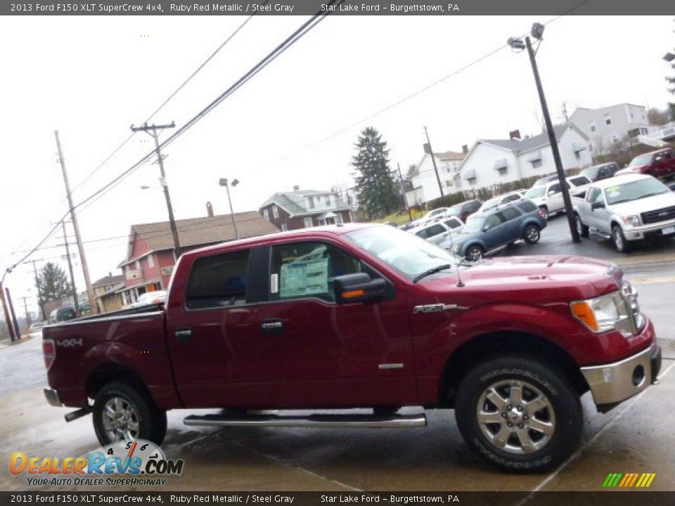 2013 Ford F150 XLT SuperCrew 4x4 Ruby Red Metallic / Steel Gray Photo #4