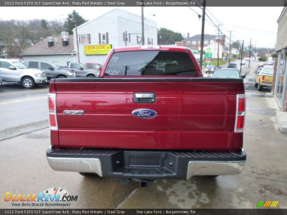 2013 Ford F150 XLT SuperCrew 4x4 Ruby Red Metallic / Steel Gray Photo #5