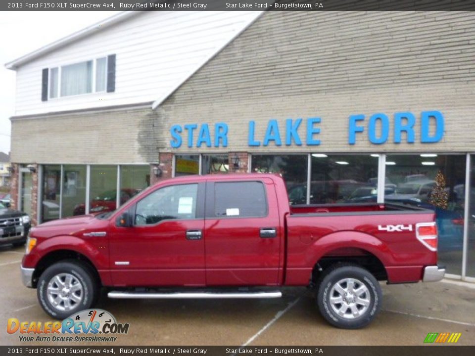 2013 Ford F150 XLT SuperCrew 4x4 Ruby Red Metallic / Steel Gray Photo #7
