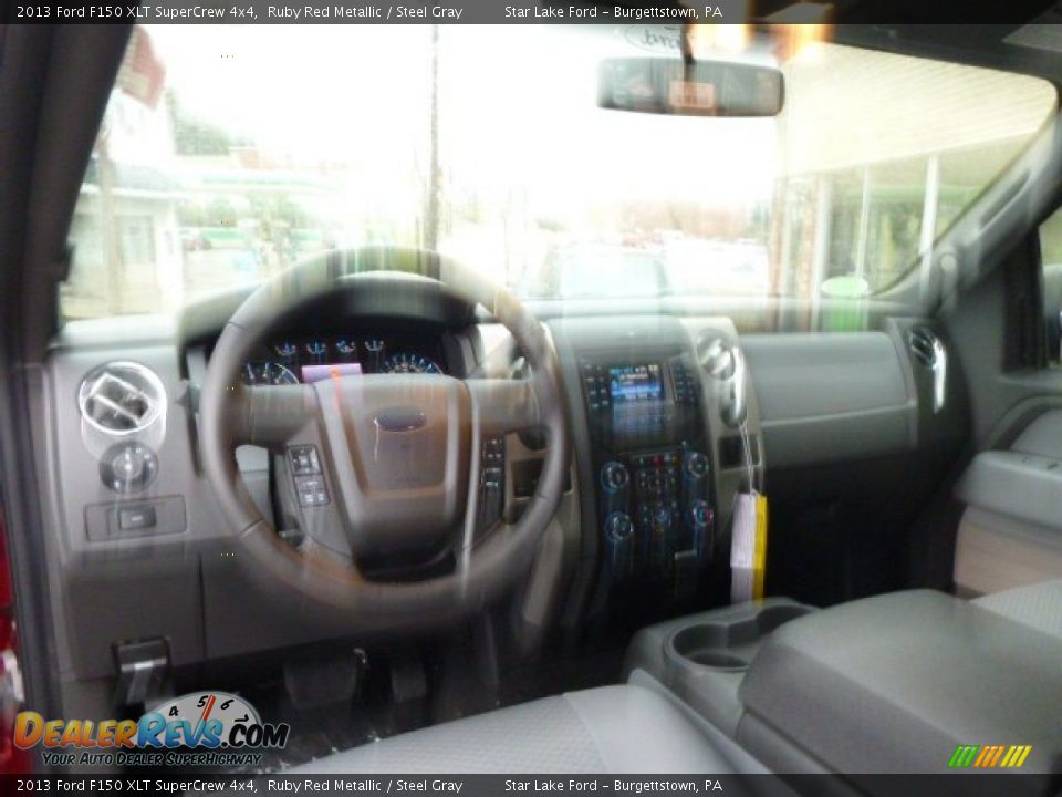 2013 Ford F150 XLT SuperCrew 4x4 Ruby Red Metallic / Steel Gray Photo #13