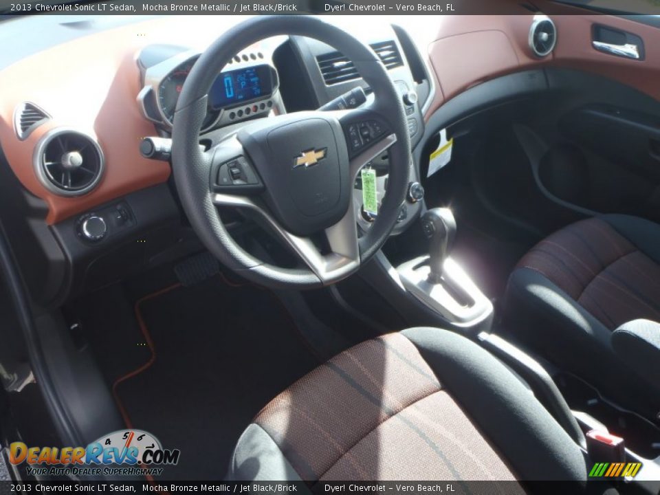 2013 Chevrolet Sonic LT Sedan Mocha Bronze Metallic / Jet Black/Brick Photo #9