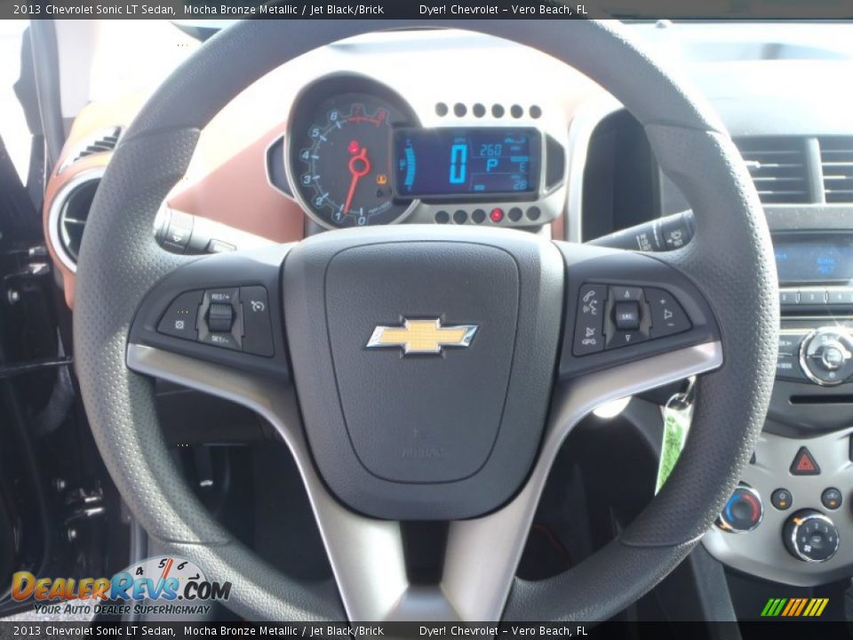 2013 Chevrolet Sonic LT Sedan Mocha Bronze Metallic / Jet Black/Brick Photo #12