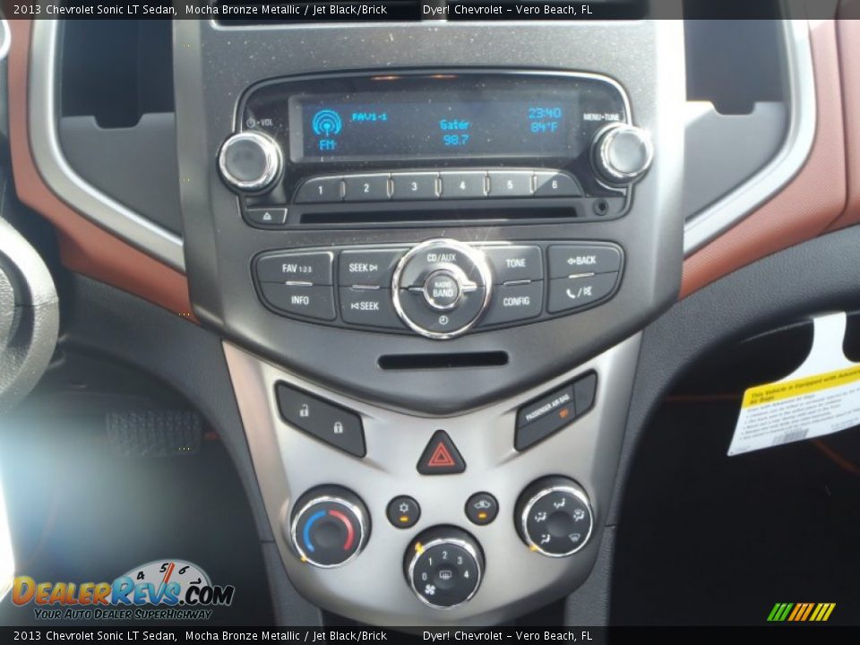 2013 Chevrolet Sonic LT Sedan Mocha Bronze Metallic / Jet Black/Brick Photo #14