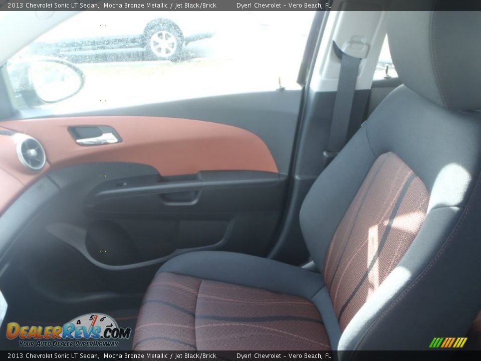 2013 Chevrolet Sonic LT Sedan Mocha Bronze Metallic / Jet Black/Brick Photo #15