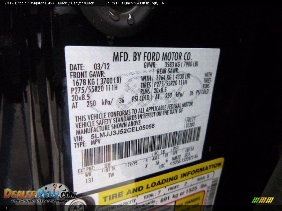 Lincoln Color Code UH Black