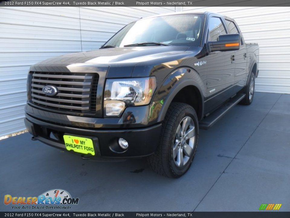 2012 Ford F150 FX4 SuperCrew 4x4 Tuxedo Black Metallic / Black Photo #7
