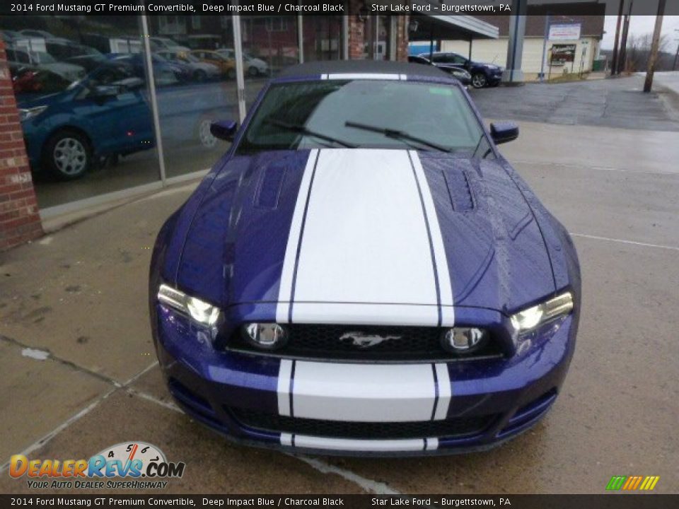 2014 Ford Mustang GT Premium Convertible Deep Impact Blue / Charcoal Black Photo #2