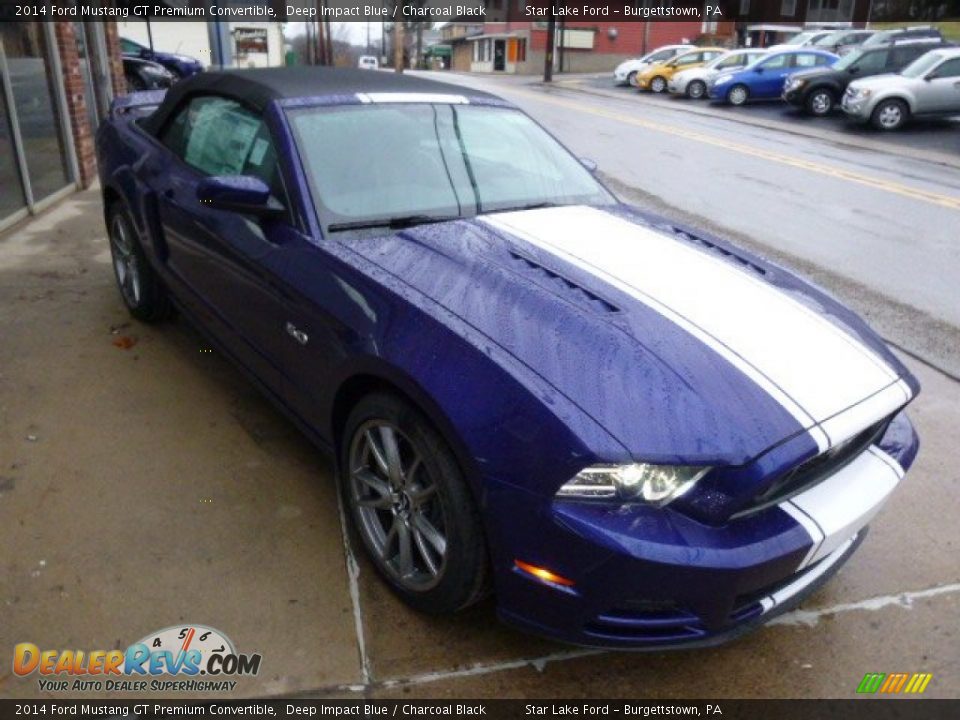 2014 Ford Mustang GT Premium Convertible Deep Impact Blue / Charcoal Black Photo #3