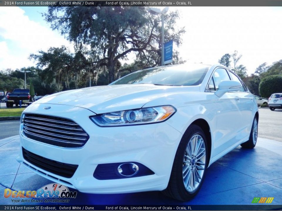 2014 Ford Fusion SE EcoBoost Oxford White / Dune Photo #1