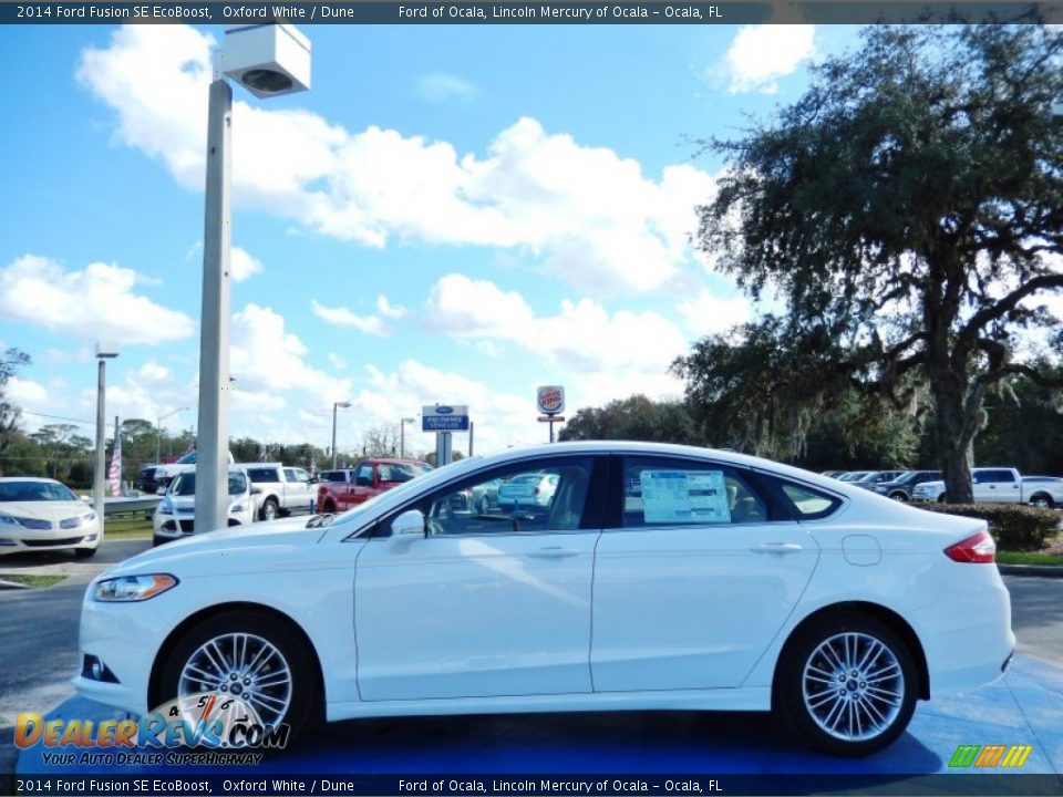 2014 Ford Fusion SE EcoBoost Oxford White / Dune Photo #2