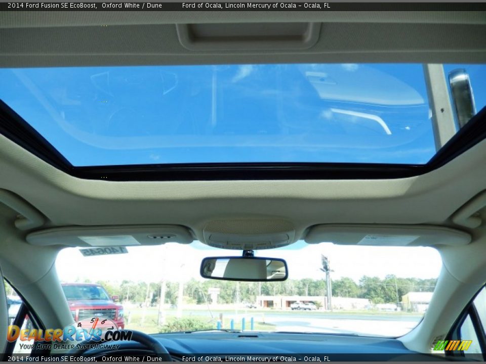 2014 Ford Fusion SE EcoBoost Oxford White / Dune Photo #8